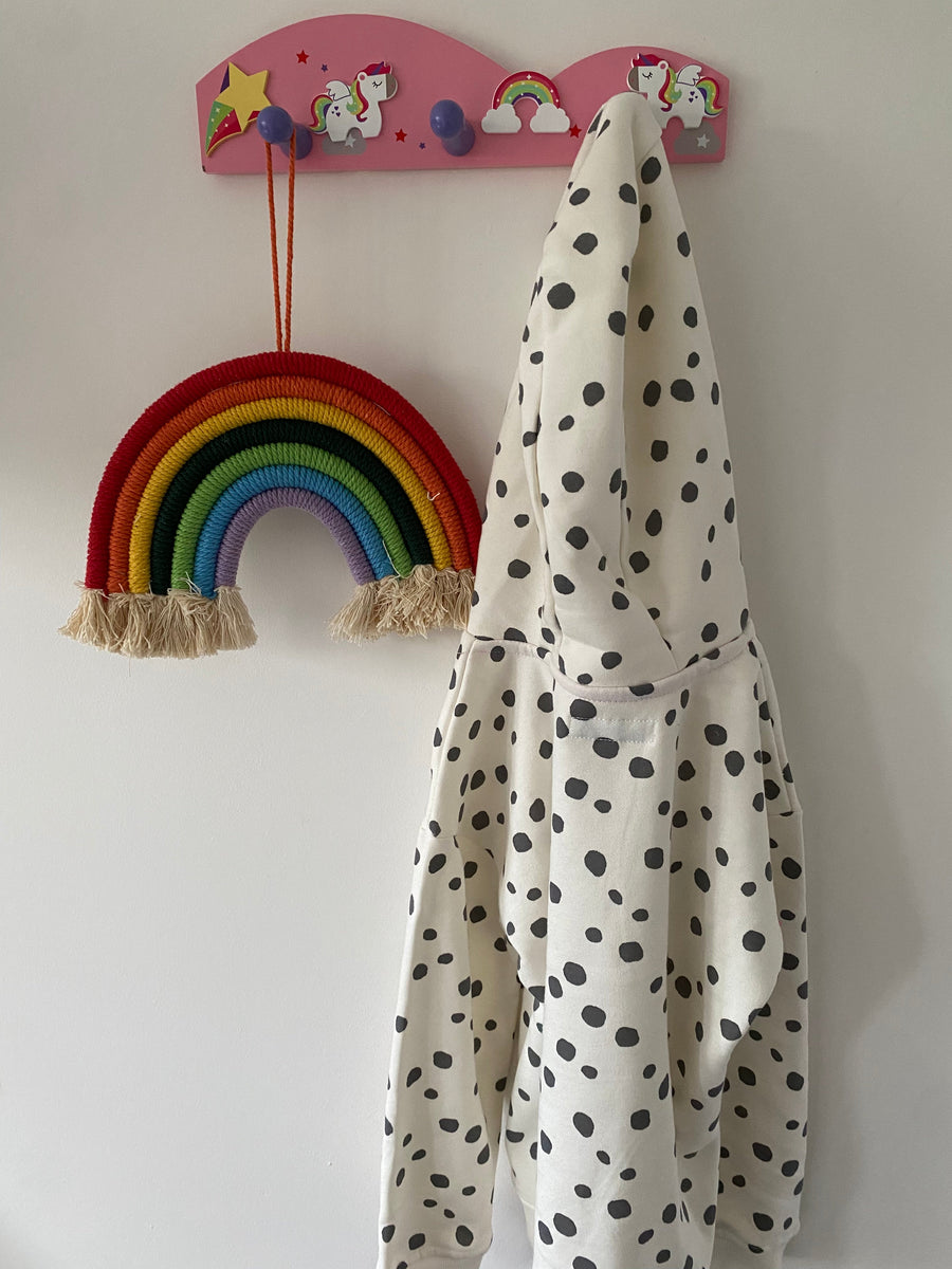 Childrens Wooden RAINBOW UNICORN & Shooting Star Coat Rack by Tinkie