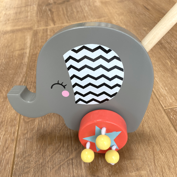 FSC Wooden Toy ELEPHANT PUSH ALONG