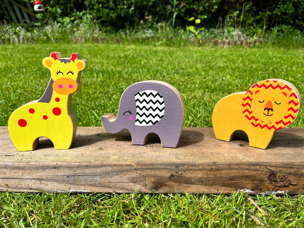 FSC Chunky Wooden SAFARI ANIMALS Set