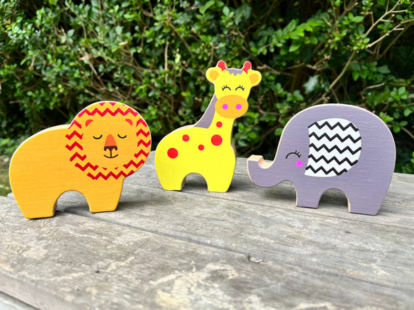 FSC Chunky Wooden SAFARI ANIMALS Set