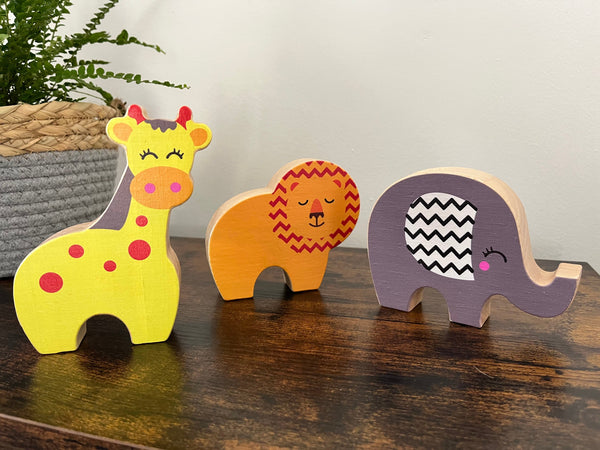 FSC Chunky Wooden SAFARI ANIMALS Set