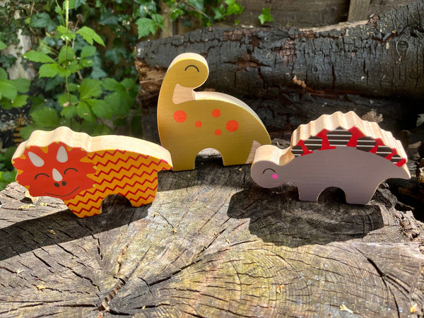 FSC Chunky Wooden DINOSAUR Figurines Set