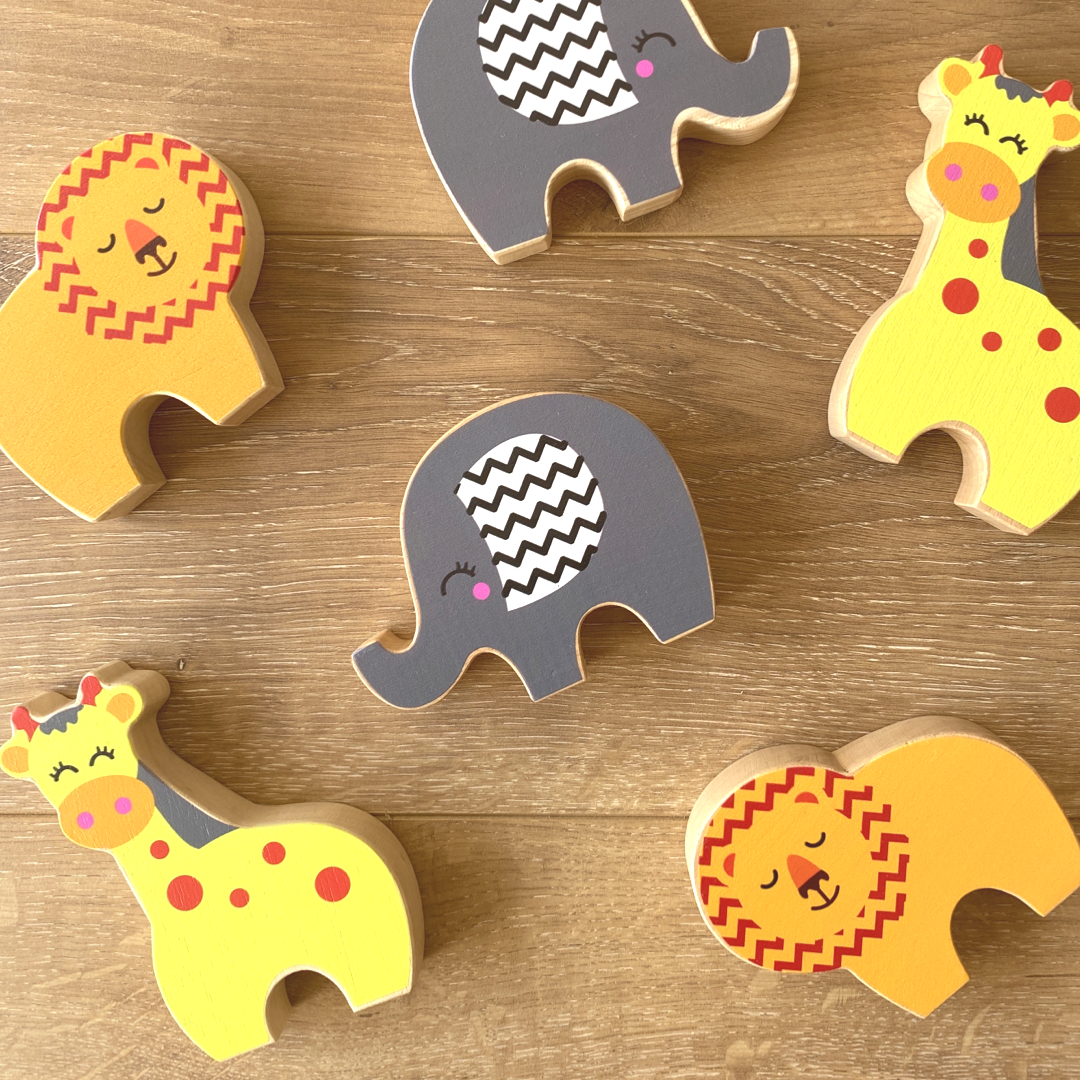 FSC Chunky Wooden SAFARI ANIMALS Set