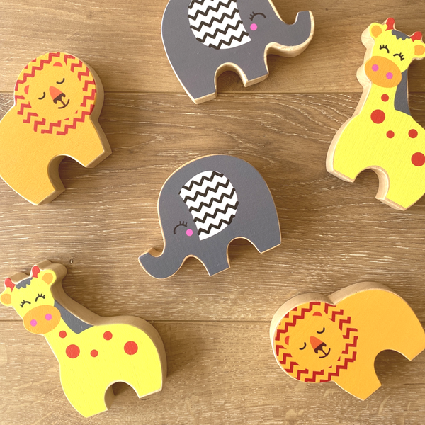 FSC Chunky Wooden SAFARI ANIMALS Set