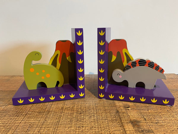 Childrens DINOSAUR Wooden Bookends