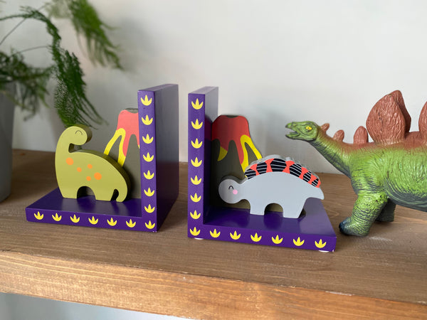 Childrens DINOSAUR Wooden Bookends