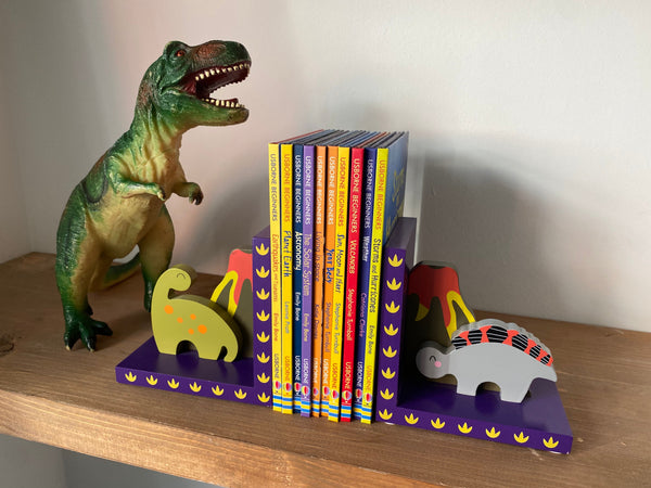 Childrens DINOSAUR Wooden Bookends