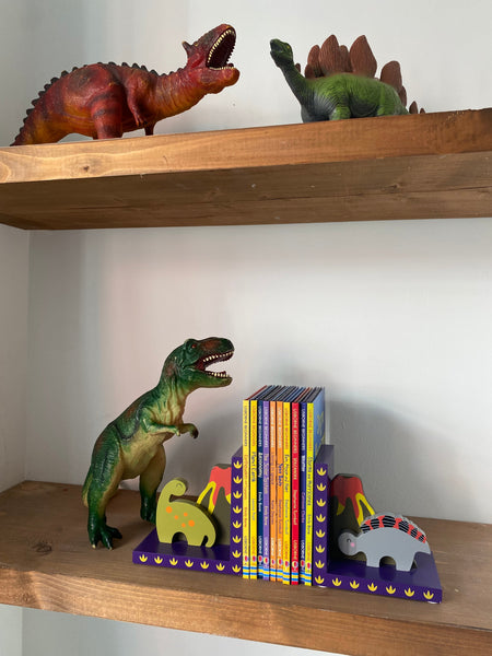 Childrens DINOSAUR Wooden Bookends