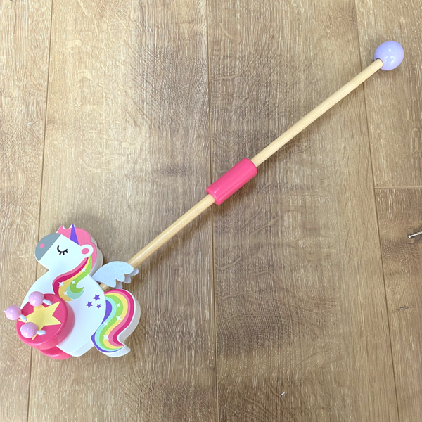 FSC Wooden Toy Rainbow UNICORN PUSH ALONG