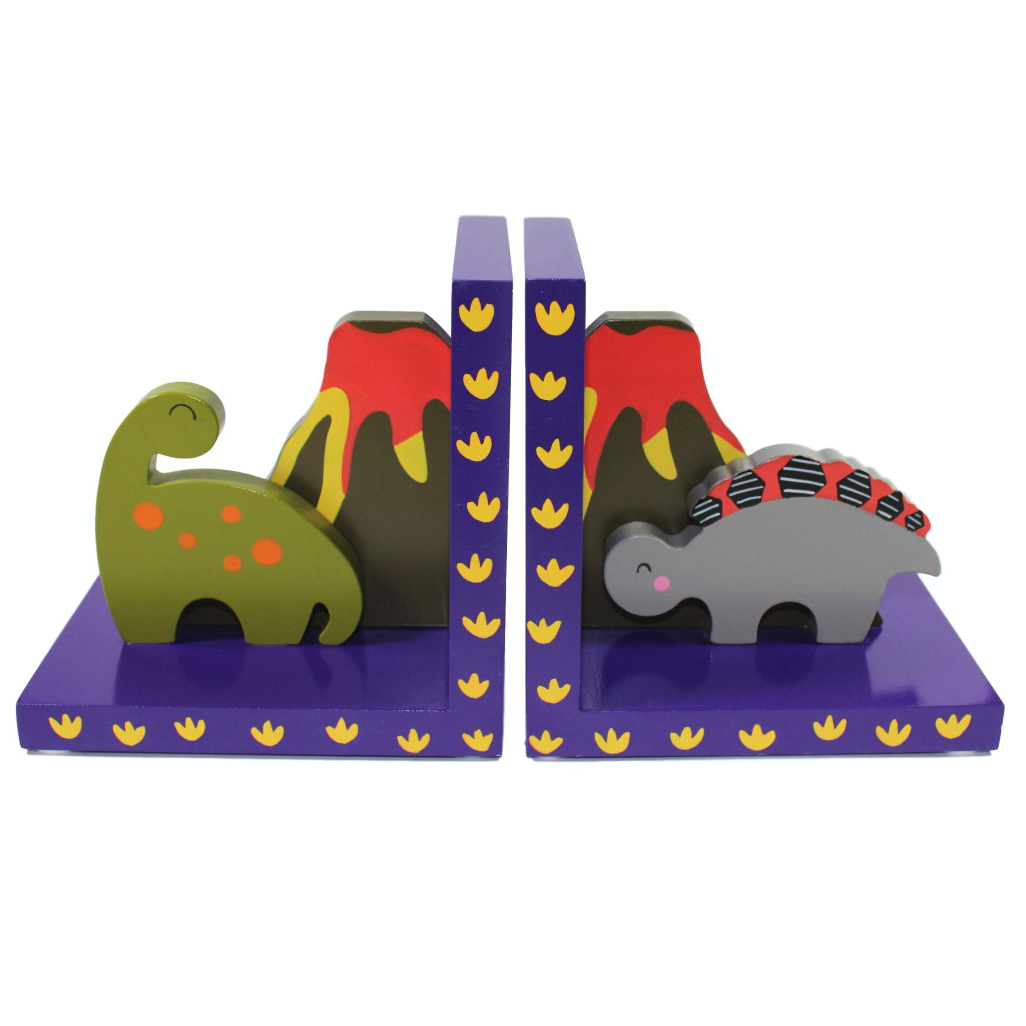 Childrens DINOSAUR Wooden Bookends