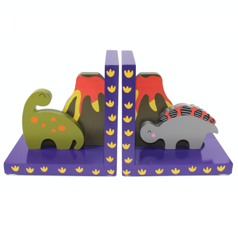 Childrens DINOSAUR Wooden Bookends