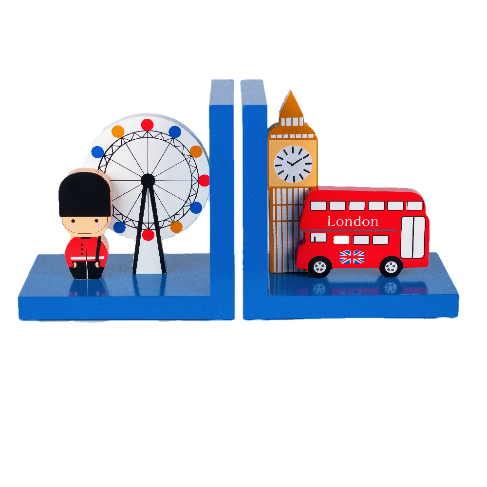 Childrens LONDON Bus Wooden Bookends – TinkieToys