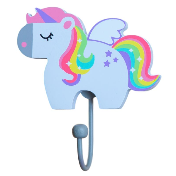 Childrens Set of 3 RAINBOW UNICORN Coat Hooks