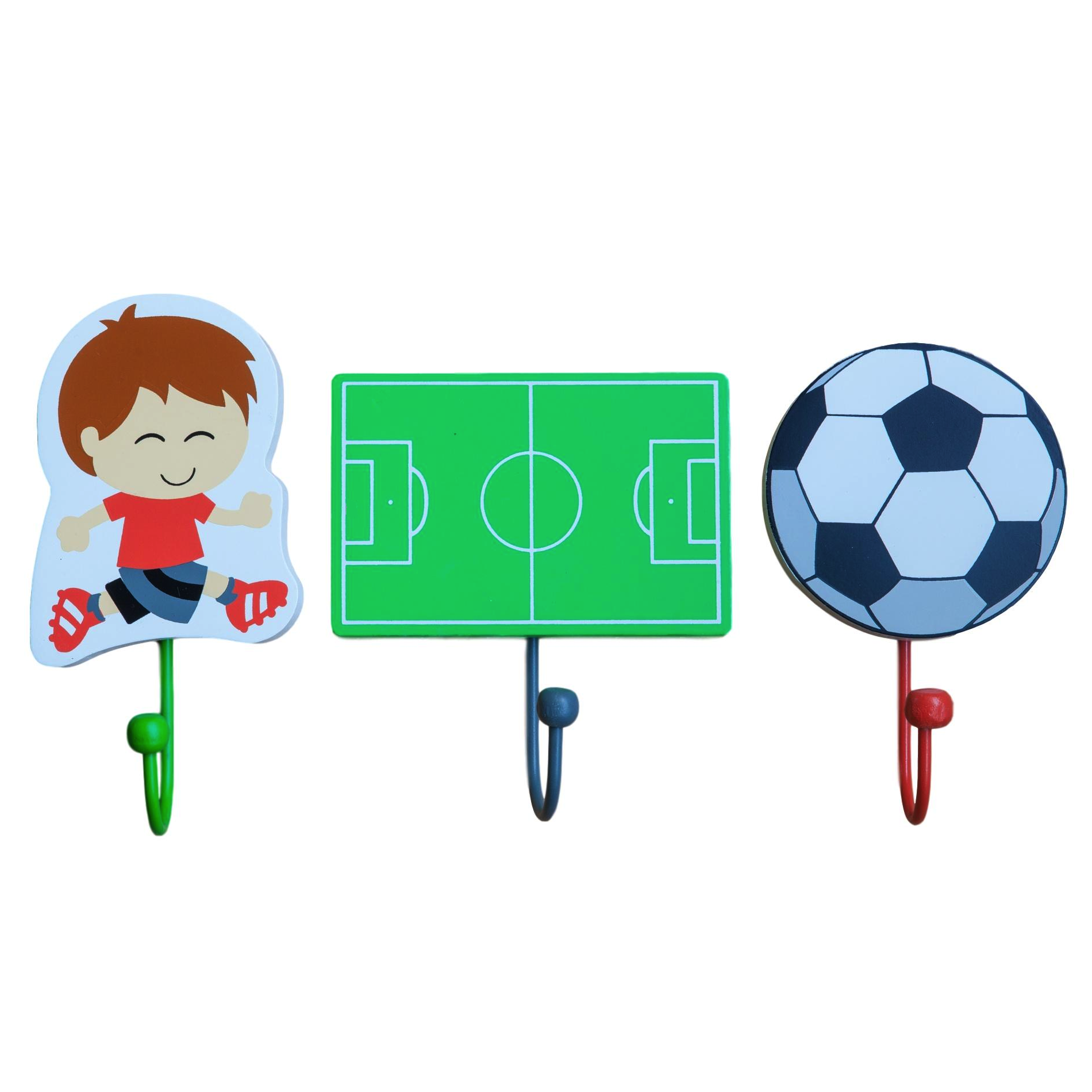 Set of 3 Football Coat Hooks by Tinkie Toys TinkieToys
